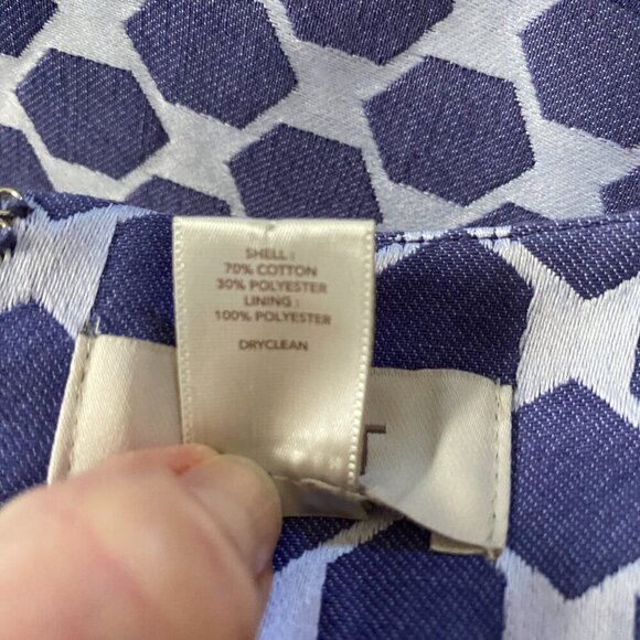 Loft size 2 women's purple and white fully lined A-line skirt with pockets - Picture 11 of 11